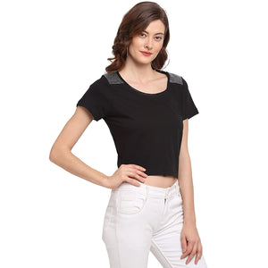 USI Uni Style Image Women's Sequined Crop Top