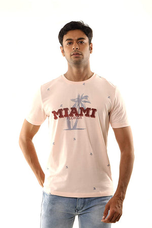 Open image in slideshow, USI Uni Style Image Mens Casual Fit Round Neck T-Shirt Color: Crystal Pink
