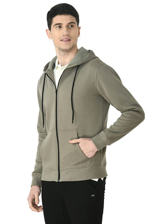 USI Full Sleeves Zipper Cotton Fleece Hoodie Jacket Mouse