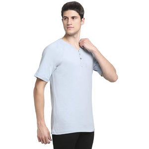 USI Uni Style Image Men's Slub Henley Round Neck T-Shirt