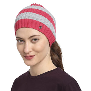 Open image in slideshow, USI Uni Style Image Women&#39;s Cotton Skull Cap Color Carmine/Grey Mel
