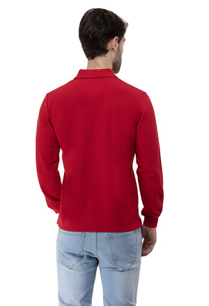 USI Uni Style Image Mens Collar T-Shirt Full Sleeves Color: Red