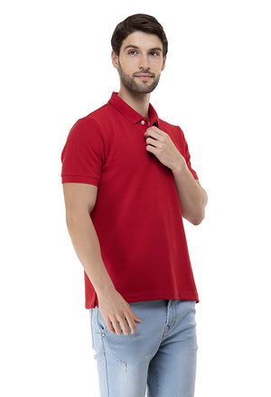 USI Uni Style Image Mens Collar T-Shirt Full Sleeves Color: Red