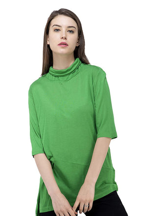 Open image in slideshow, USI Uni Style Image Womens High Neck 3/4th Sleeve Jersey(Seagreen,10,Medium)
