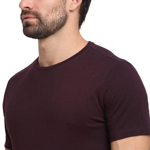 USI Uni Style Image Mens Relax fit Round Neck T-Shirt Color Egg Plant