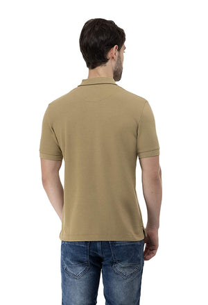 USI Uni Style Image Mens Smart Fit Con 11 Polo T-Shirt D.Flower Khaki