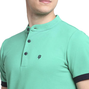 USI Uni Style Image Mens Mandarin Collar T-Shirt Color: LT. Green