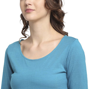 USI Uni Style Image Women's 100% Cotton Round Neck T-Shirt Color Teal